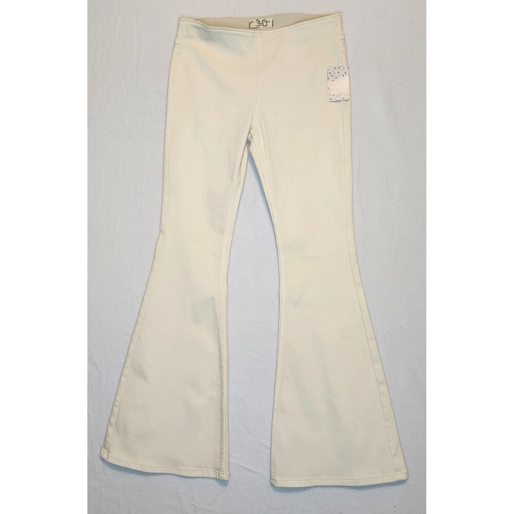 We The Free People Flare Pants Size 30 Pull On Ivory Off White New Boho